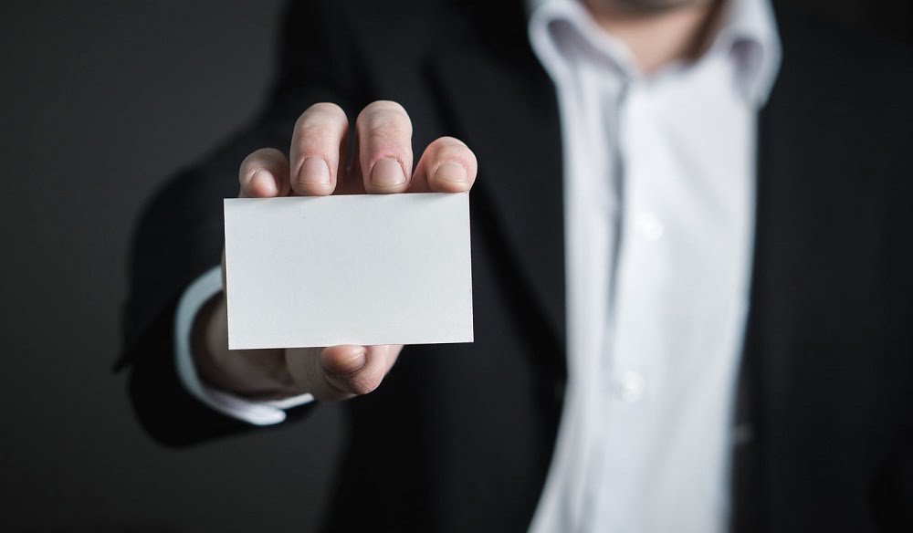 an empty business card ready to place your personal logo on it
